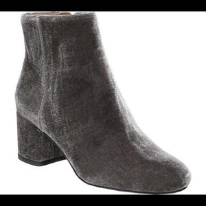 Franco Sarto grey velvet bootie